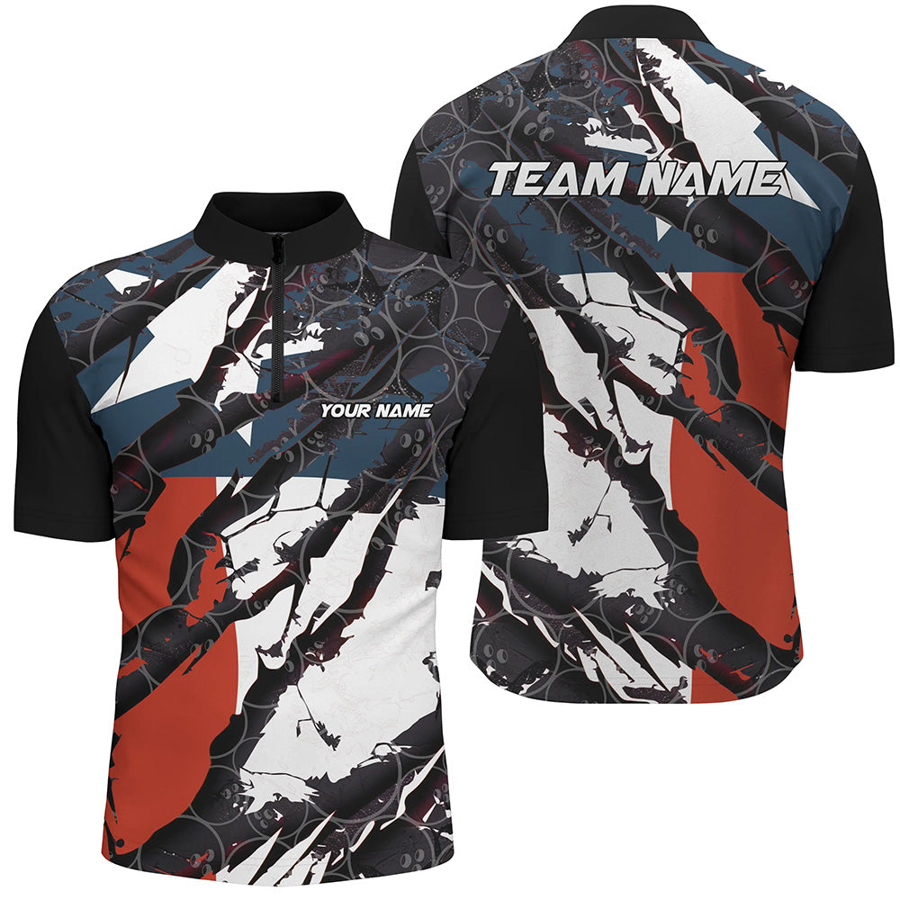 Texas Flag Custom Bowling Team Shirts For Men And Women, Patriotic Bowling Team Jerseys IPHW6486