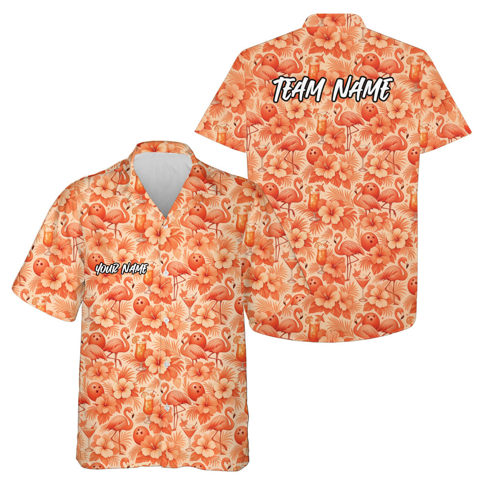 Custom Tropical Plants And Flamingo Hawaiian Bowling Shirt For Men And Women IPHW10857