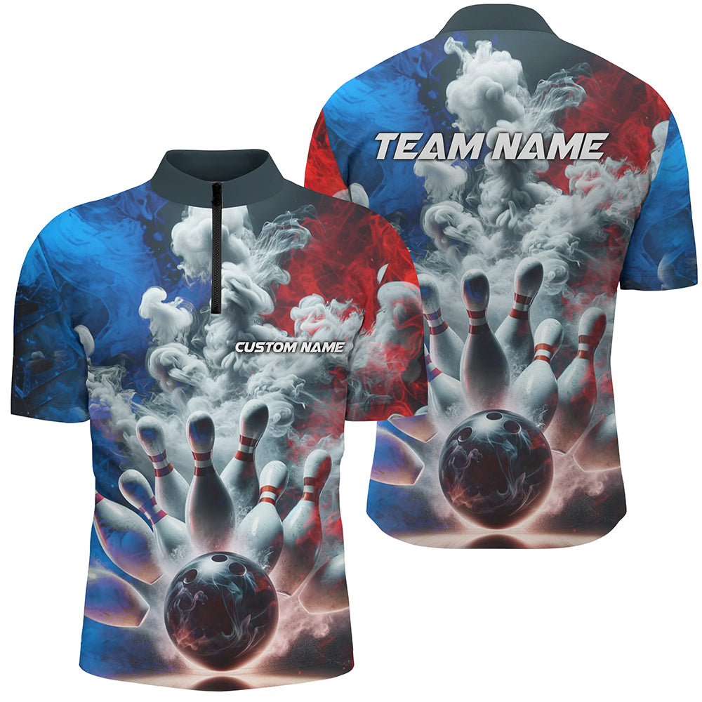 Custom Smoke Unisex Bowling Shirts For Bowling Team, Strike Bowling Jerseys For Men And Women IPHW5982