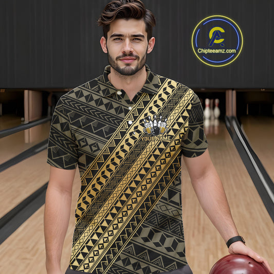 Yellow and Black tribal pattern Bowling and Beer shirts for men custom Team Bowling jerseys outfit NQS9928
