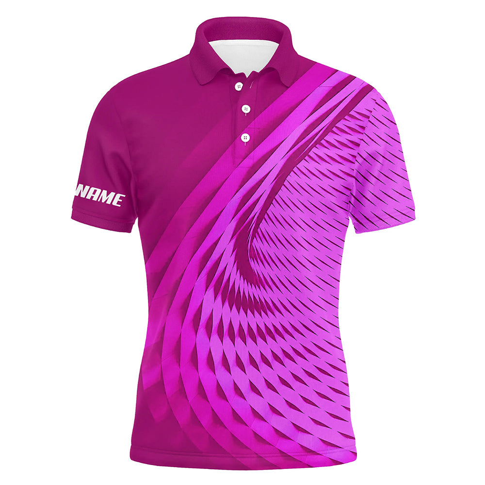 Mens golf polo shirts custom pink pattern sport male golf attire for men, personalized golf gifts NQS8121