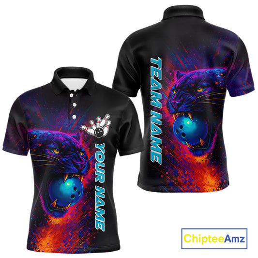 Colorful Panther Bowling Jerseys Bowling Shirt for Men Custom Bowling Team shirts for bowlers NQS11186