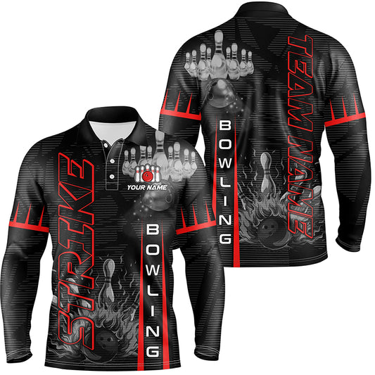 Custom Strike Bowling Shirts For Kid, Personalized Bowling Team Jerseys | Red NQS8288