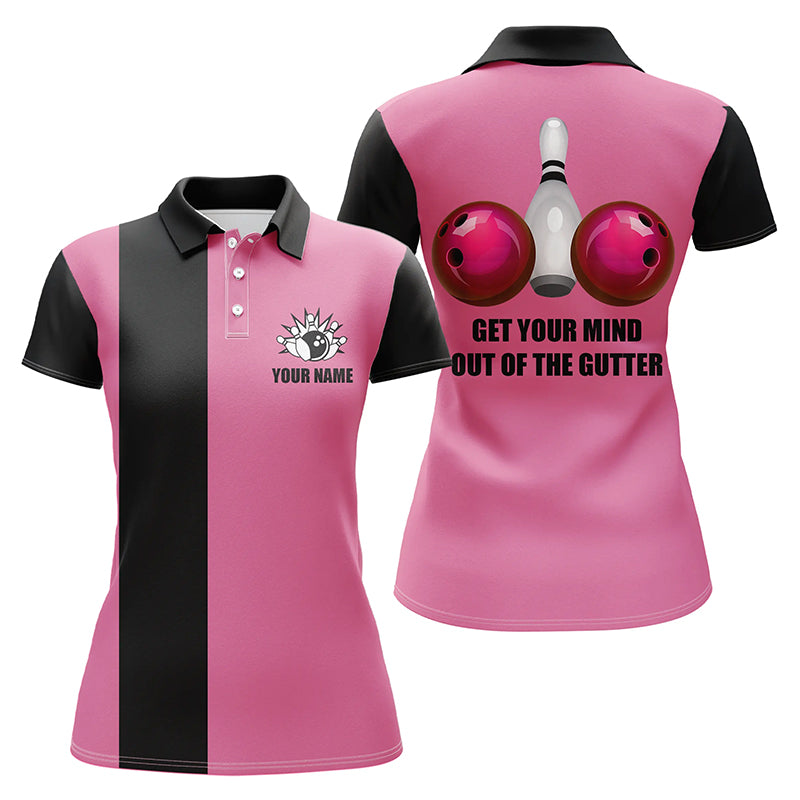 Custom bowling shirt for women – personalized team jersey front view