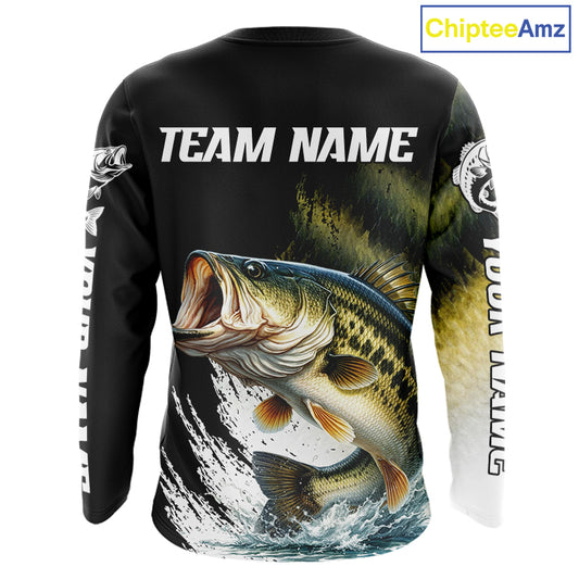 Largemouth Bass Fishing Shirts Long Sleeve For Men, Beautiful Bass Fishing Shirts NHT529