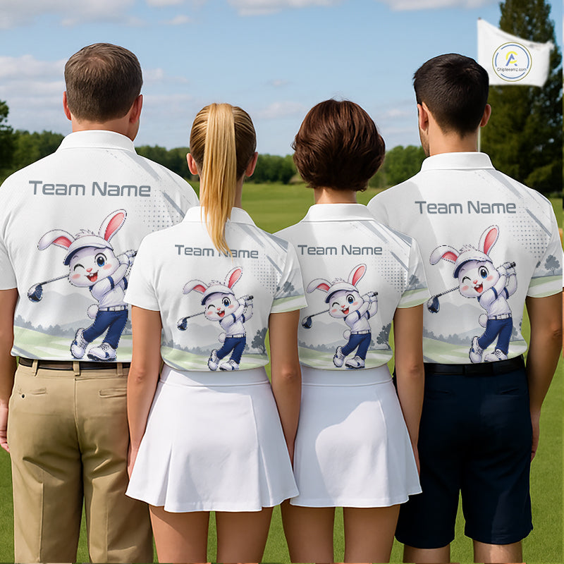 Custom Bunny Golf Polo Shirt – Personalized Rabbit Golf Shirt, Funny Golfer Gift For Men NHT1049