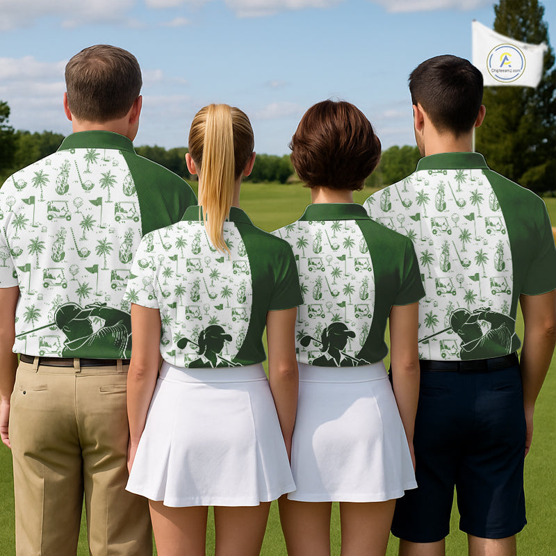 Green Mens Golf Polo Shirts, Funny Golf Icons Athetic Shirt, Golf Gifts For Men NBT481