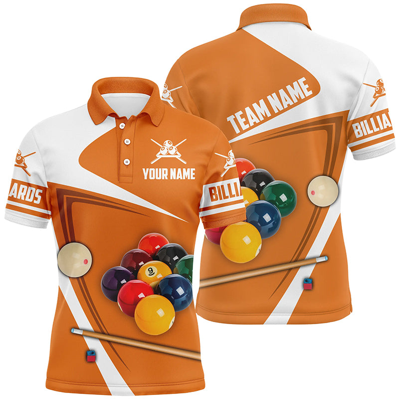 Personalized Billiard Ball Orange Version 3D Men Polo Shirts Custom Billiard Team Uniform Shirts TDM0350