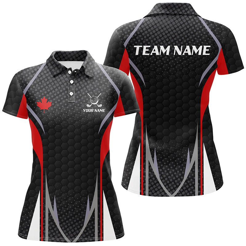 Womens Golf Polo Shirts Canada Flag Custom Golf Shirts For Women, Patriotic Canadian Flag Golf Tops TDM1816