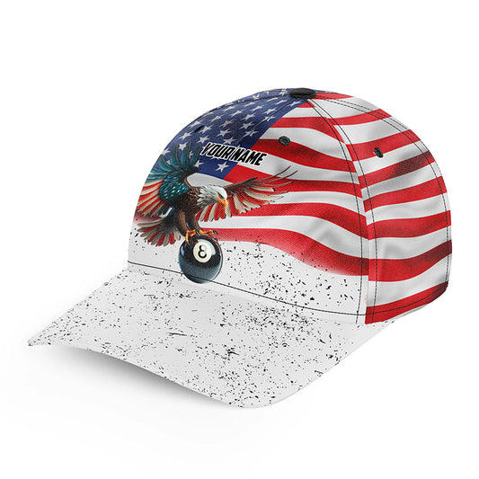 Personalized 8 Ball Eagle American Flag Billiard Hat Custom 3D Printed Billiard Baseball Caps TDM2411