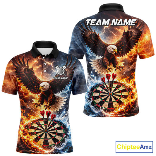 Personalized Eagle Water Fire Darts Shirt For Men, Lightning Darts Jersey Team Polo & 1/4 Zip TDM6019