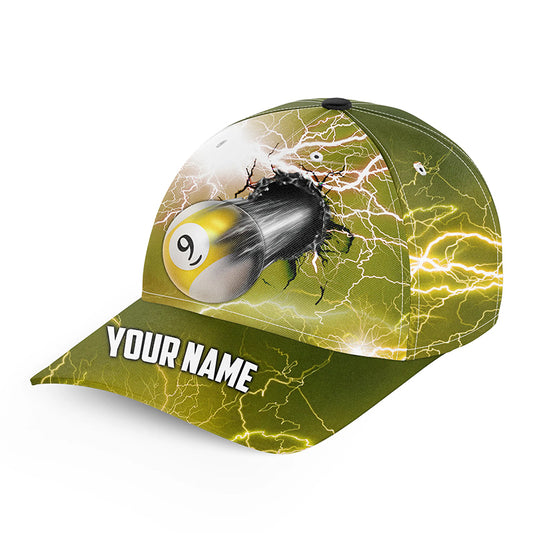 Personalized 9 Ball Pool Rush Out 3D Printed Billiard Baseball Caps, Funny Billiard Hats For Player TDM2457