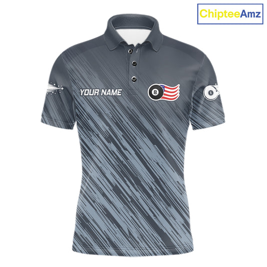 Personalized Billiard American Flag 8 Ball Pool Shirt For Men, Patriotic Billiard Team Jersey TDM7229