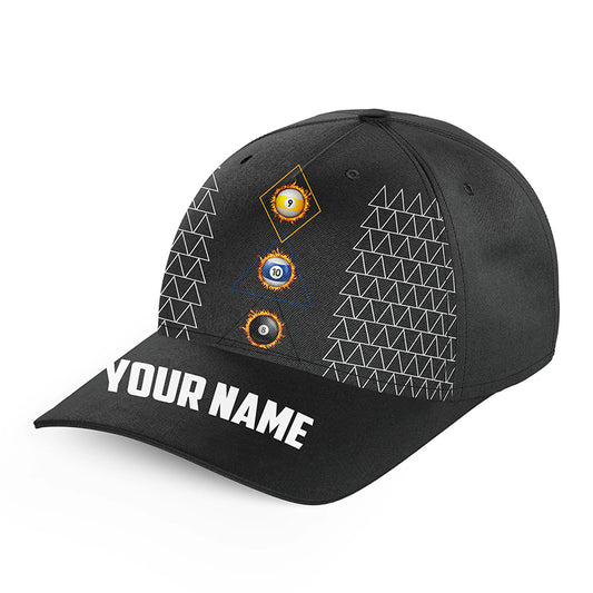 Personalized 8 Ball 9 Ball & 10 Ball Billiard Hats For Pool Player, Top Hats Billiard Baseball Cap TDM2121