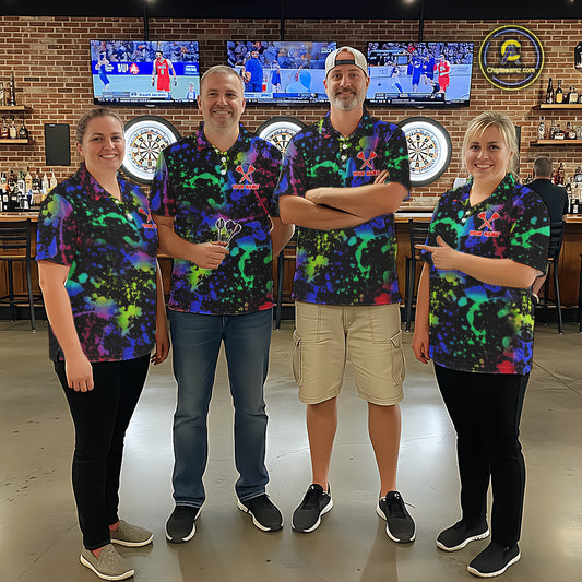 Heart Colorful Splatter Dartboard Men Darts Quarter-zip Shirt Custom Valentine Dart Couple Jerseys NYN2526
