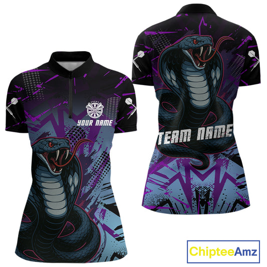 Fierce Cobra Multi Color Grunge Women's Dart Shirt - Custom Name For Darts Jersey NYN0456