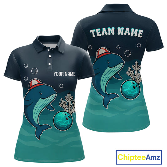 Custom Dolphin Bowling Shirt Summer Bowling Team League Polo Bowling Outfit QZT699