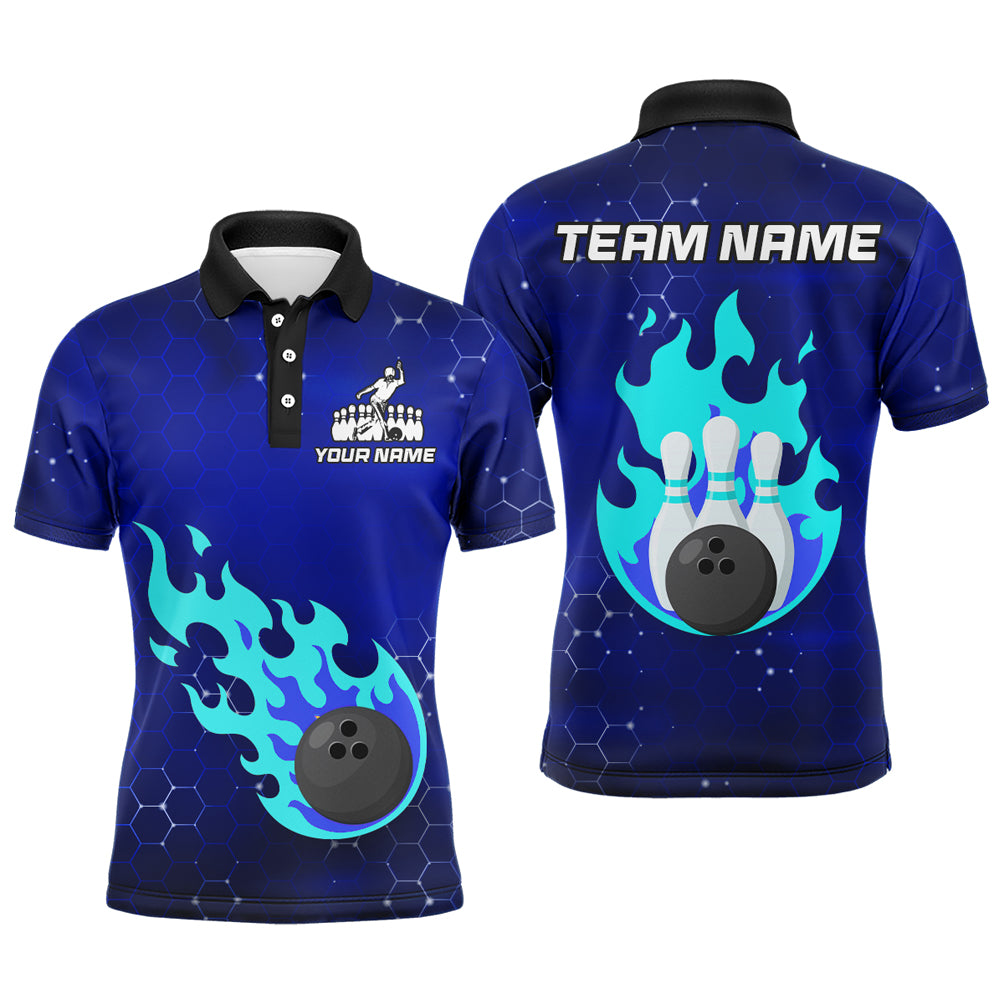 Flame Bowling Shirt for Men Custom Bowling Polo Jersey Bowling Team Shirt Bowlers Jersey QZT235