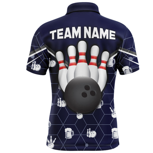 Personalized Camo Polo Shirt Bowling Shirt for Men Custom Bowling Jersey Bowling Team League QZT253