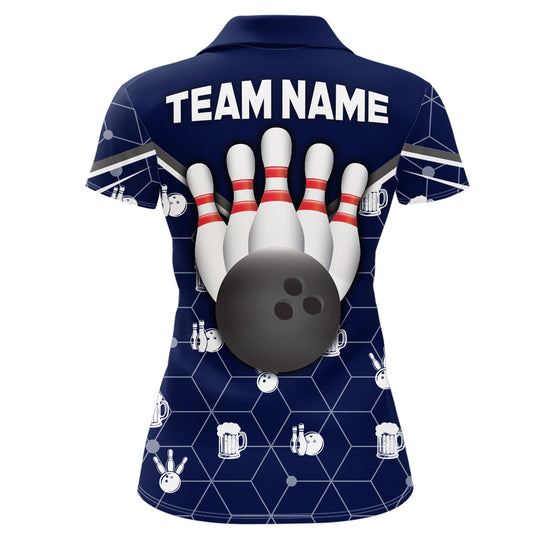 Personalized Camo Polo Shirt Bowling Shirt for Women Custom Bowling Jersey Bowling Team League QZT253