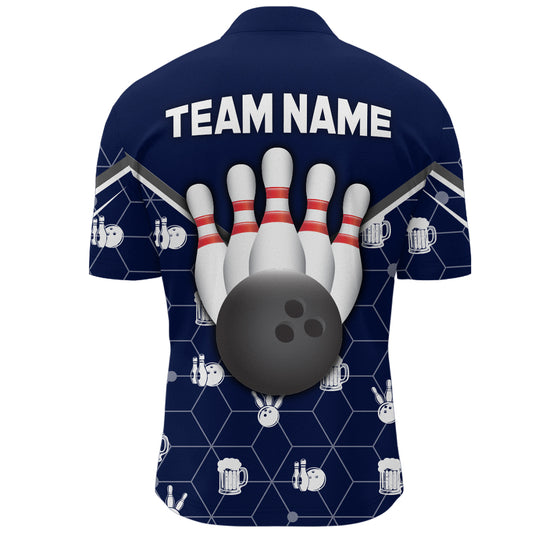 Personalized Camo 1/4 Zip Shirt Bowling Shirt for Men Custom Bowling Jersey Bowling Team League QZT253