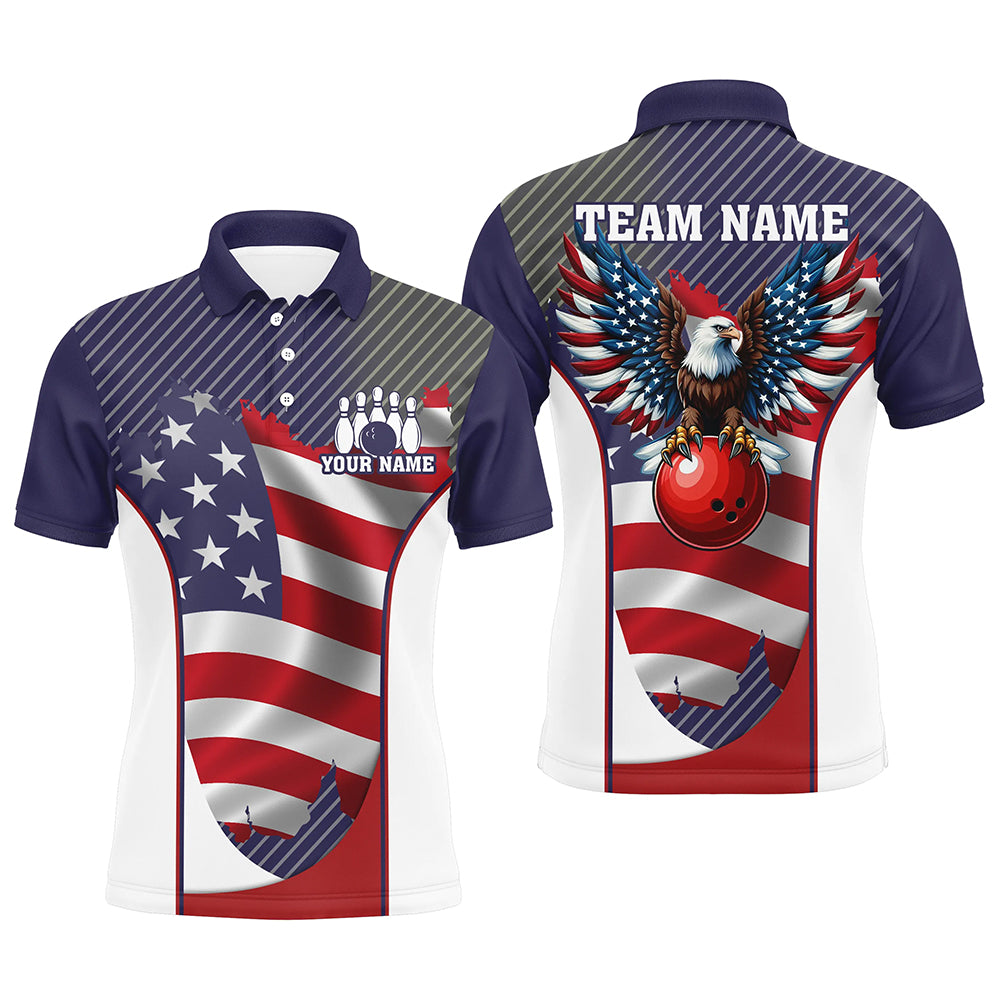 Patriotic Bowling Shirts For Men Women Custom Eagle Bowling Jersey Team BDT506