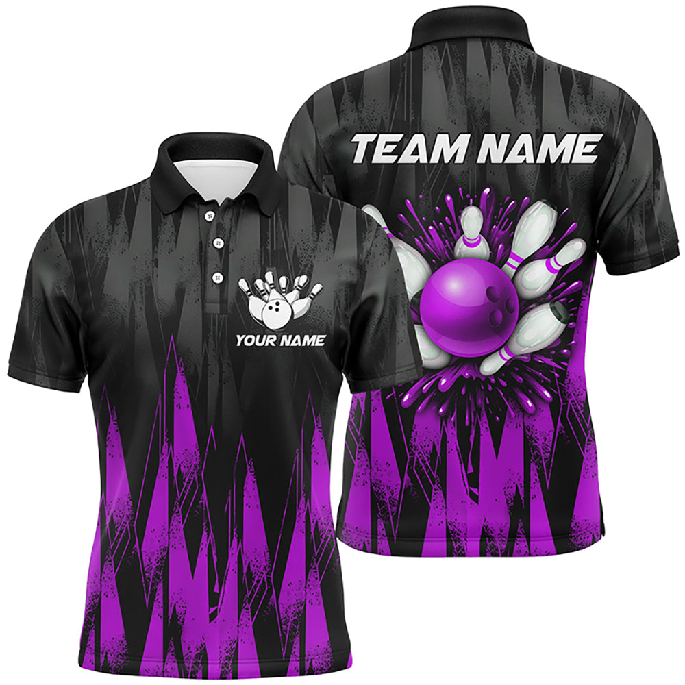 Unisex Bowling Team Jerseys Custom Purple Bowling Polo Shirt For Men & Women BDT458