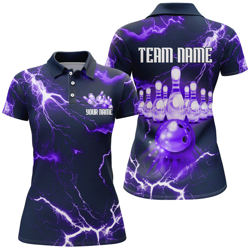 Bowling Polo Shirt For Women Lightning Thunder Bowling Jersey Custom Bowling Jersey BDT389