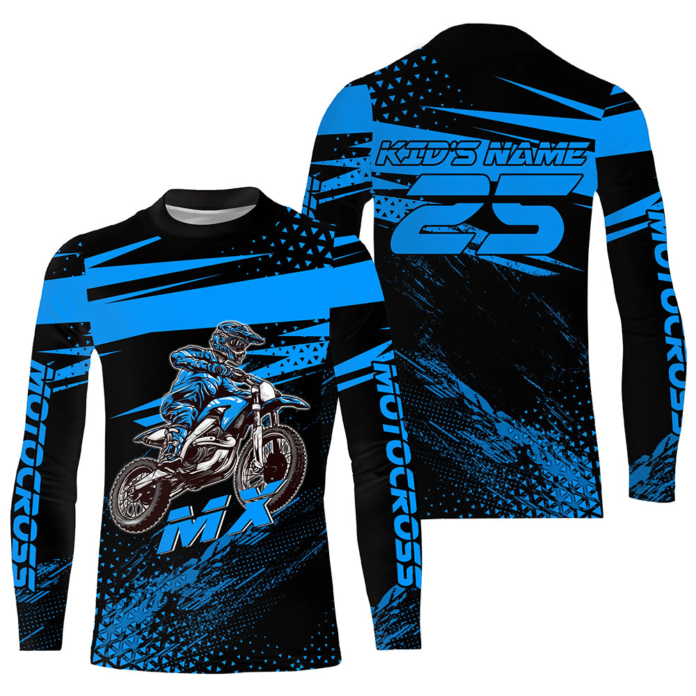 Blue Motocross Racing Jersey Upf30+ Dirt Bike Shirt Motorcycle Off-Road MX Jersey XM290