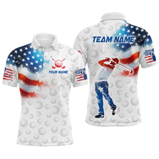 Custom Golf Polo Shirt American Golf Shirts for Men Women US Golf Patriotic Polo Shirt MMG05