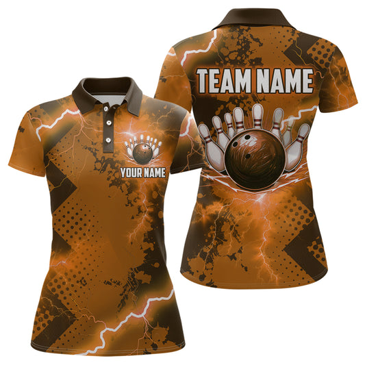 Thunder Lightning Bowling Shirt Orange Bowling Jersey Men Women Team Bowling Shirts MBL64