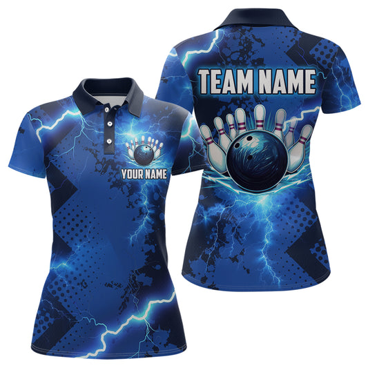 Thunder Lightning Bowling Shirt Blue Bowling Jersey Men Women Team Bowling Shirts MBL64