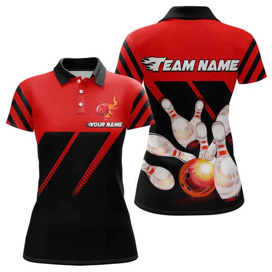Red Bowling Shirt Custom Bowling Jersey for Men Women Bowling Polo&1/4 Zip Shirts MBL51