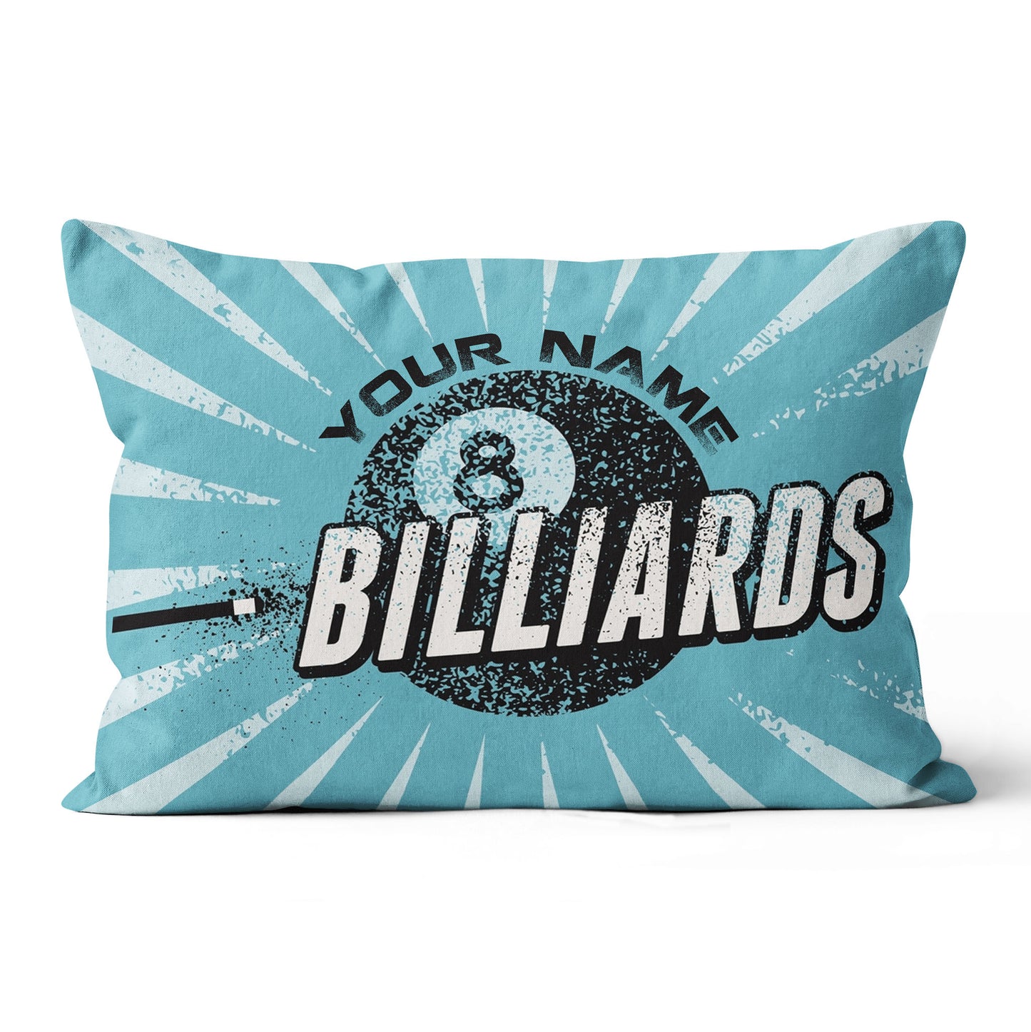 Personalized Blue Vintage 8 Ball Billiards Pillow Custom Billiards Gifts VHM0823