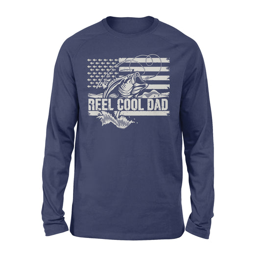 Reel Cool Dad American flag shirt, Perfect Father's Day Gifts for Fisherman D01 NQS1213 - Standard Long Sleeve