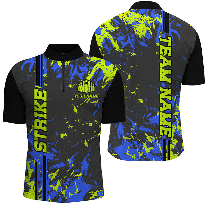 Personalized Strike Bowling Team Jersey, Men Women Bowling Polo/ Quarter-Zip Shirts IPHW6022