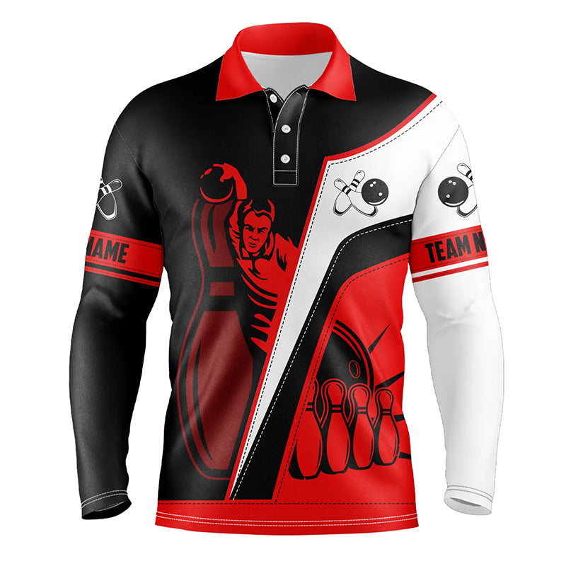 Personalized bowling jersey – custom men team shirt flat lay
