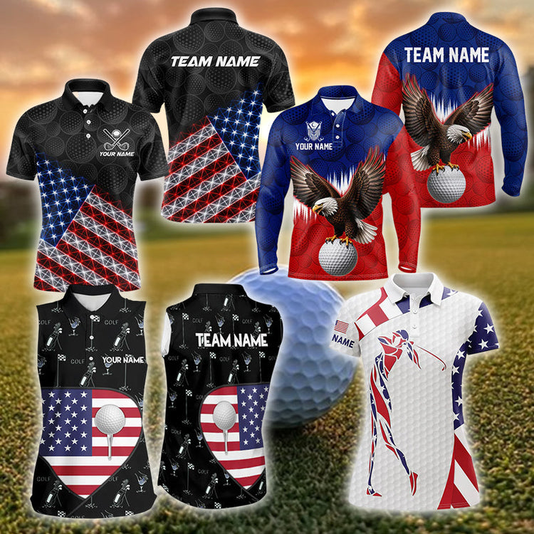 usa flag golf shirts