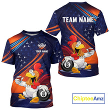 Load image into Gallery viewer, Colorful t-shirt with rooster design and customizable text, featuring the brand 'ChipteeAmz'.