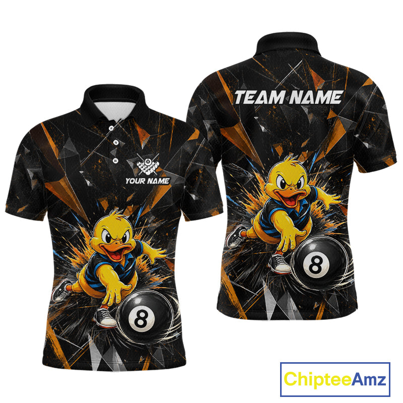 Custom Orange Funny Duck Billiards Shirt for Men 8 Ball Pool Team Jersey  Billiard Outfit BHT98