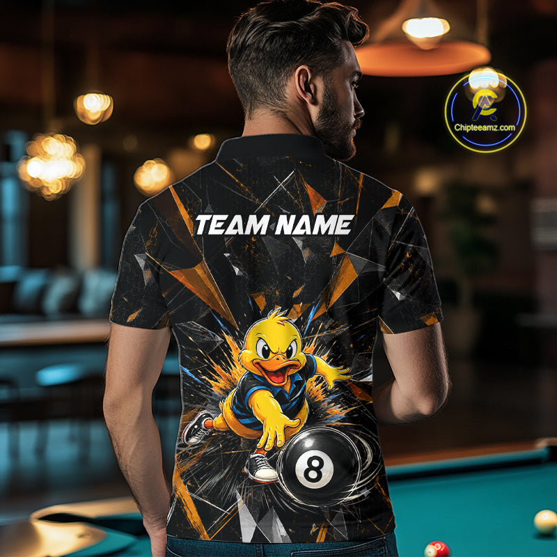 Custom Orange Funny Duck Billiards Shirt for Men 8 Ball Pool Team Jersey  Billiard Outfit BHT98