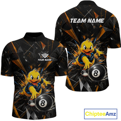 Custom Orange Funny Duck Billiards Shirt for Men 8 Ball Pool Team Jersey  Billiard Outfit BHT98