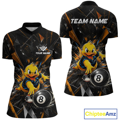 Custom Orange Funny Duck Billiards Shirt for Women 8 Ball Pool Team Jersey  Billiard Outfit BHT98