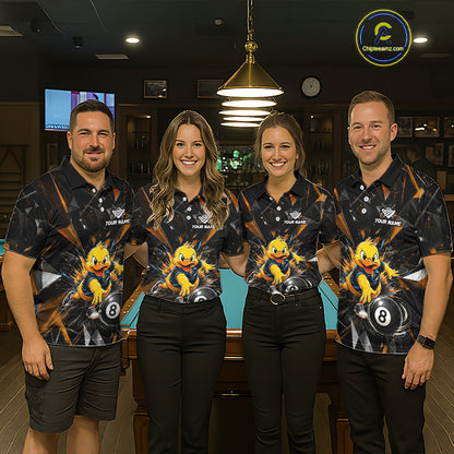 Custom Orange Funny Duck Billiards Shirt for Men 8 Ball Pool Team Jersey  Billiard Outfit BHT98