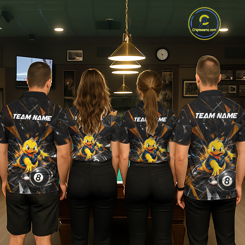 Custom Orange Funny Duck Billiards Shirt for Men 8 Ball Pool Team Jersey  Billiard Outfit BHT98
