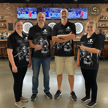 Load image into Gallery viewer, Personalized Grim Reaper Dart Shirt for Men Dart League Jersey Dartboard Shirt Polo &amp; Quarter-Zip DHT1