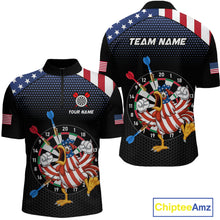 Load image into Gallery viewer, Custom Funny Chicken Dart Shirt American Dart Jerseys for Men Polo &amp; 1/4 Zip Dartboard Shirt DHT6