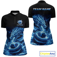Load image into Gallery viewer, Ice Dragon Bowling Team Shirt Custom Bowling Jersey for Women Bowling Outfit QZT997