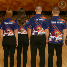 Load image into Gallery viewer, Funny Chicken Polo Bowling Shirt for Men Custom Bowling Jersey 1/4 Zip Bowling Outfit QZT826