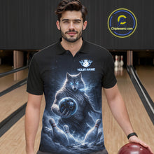 Load image into Gallery viewer, Custom Wolf Bowling Team Shirt for Men Bowling League Jersey Polo &amp; Quarter-Zip Bowling Shirt QZT880